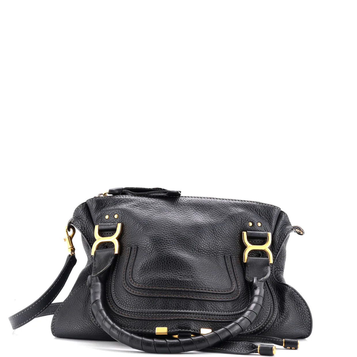 Marcie Satchel Leather Medium - Deep Luxury