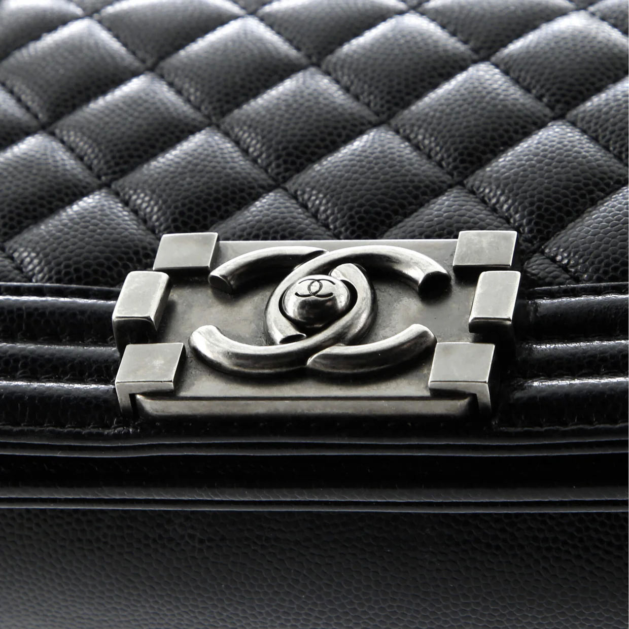 Boy Flap Bag Quilted Caviar Small - Deep Luxury