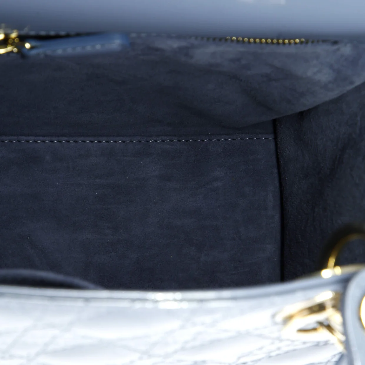Lady Dior NM Bag Cannage Quilt Patent Medium - Deep Luxury