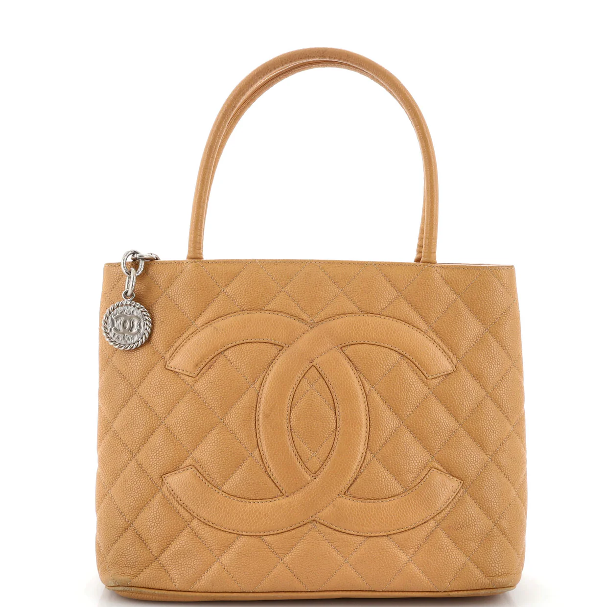 Medallion Tote Quilted Caviar - Deep Luxury