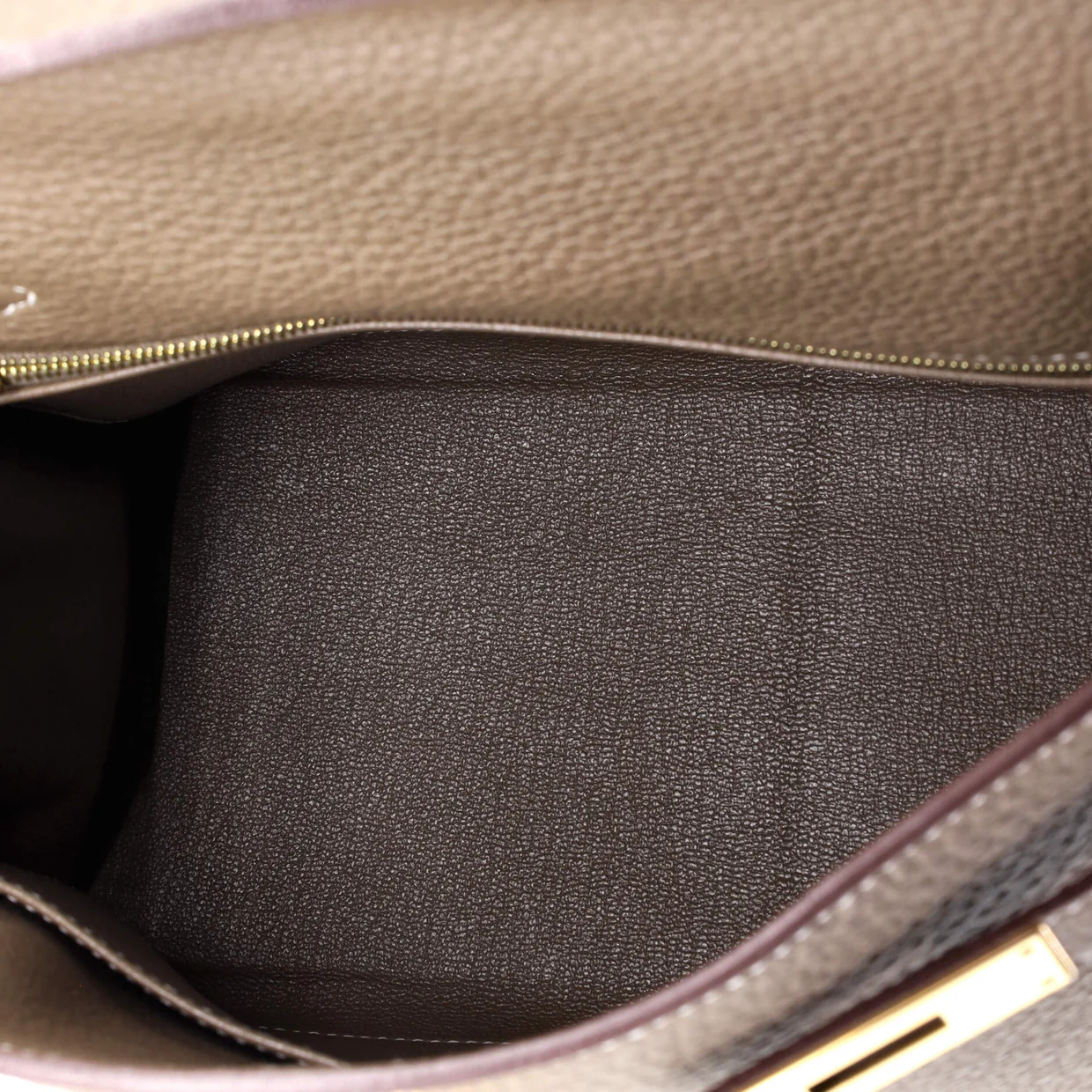 Kelly Handbag Grey Clemence with Gold Hardware 28 - Deep Luxury