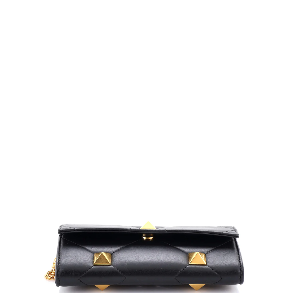 Roman Stud Wallet on Chain Quilted Leather - Deep Luxury
