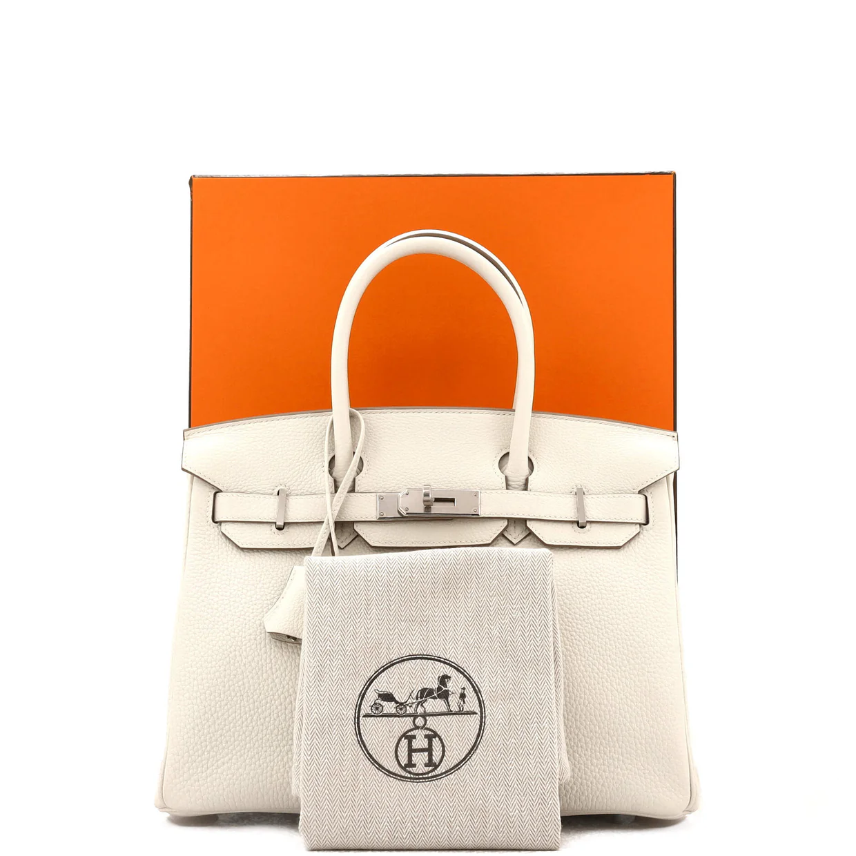 Birkin Handbag Light Togo with Palladium Hardware 30 - Deep Luxury