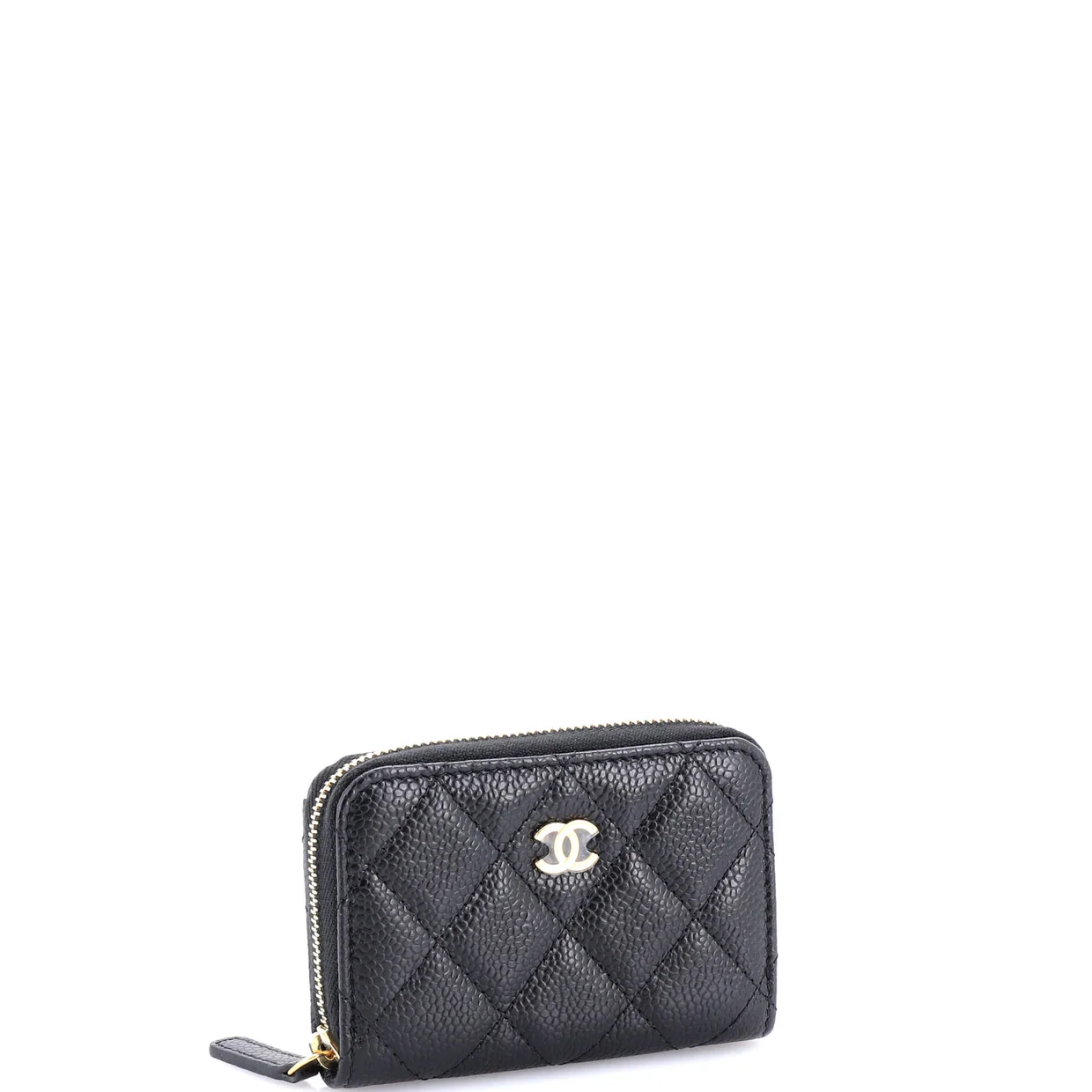 CC Zip Coin Purse Quilted Caviar Small - Deep Luxury