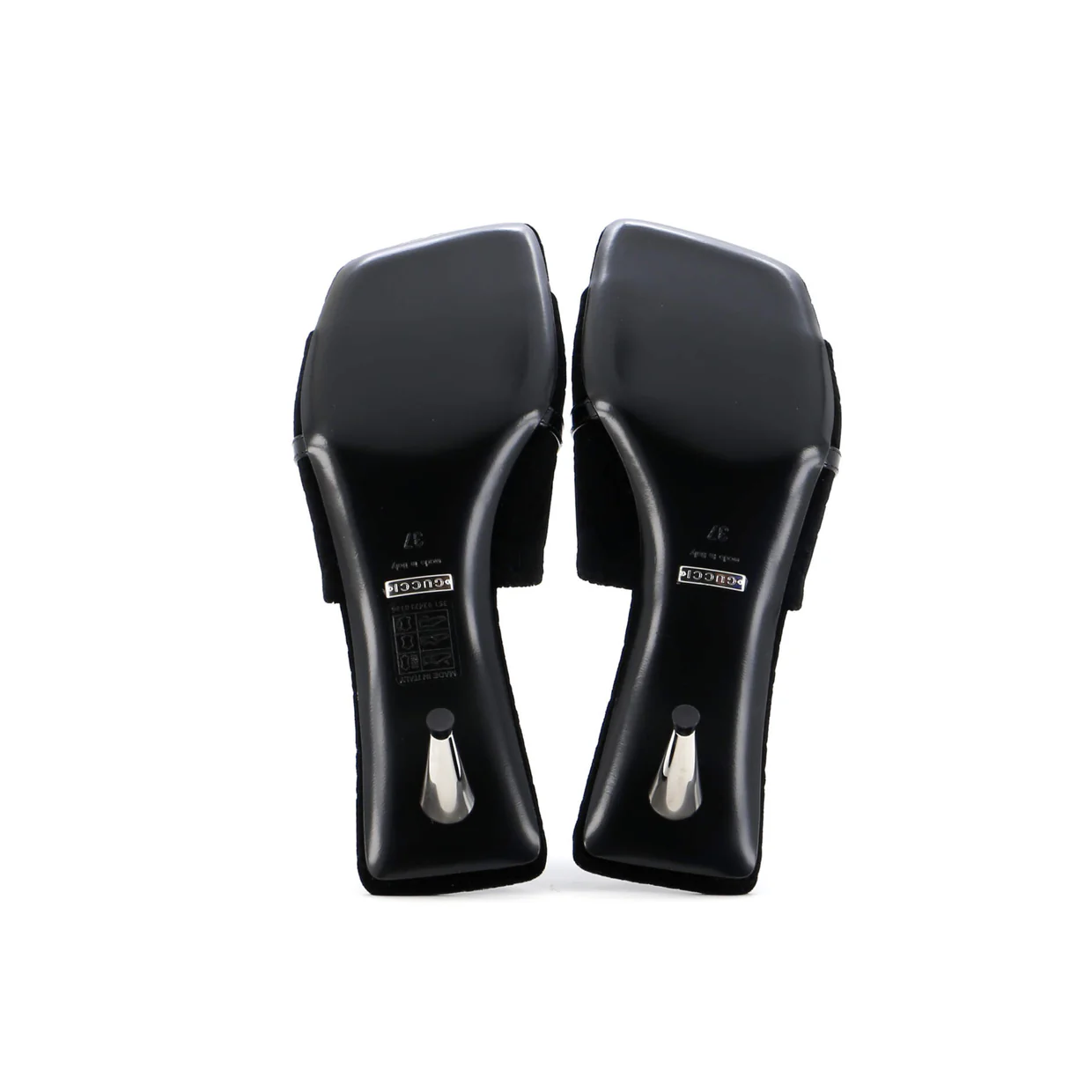 Women's Bow Slide Heeled Sandals GG Velvet - Deep Luxury