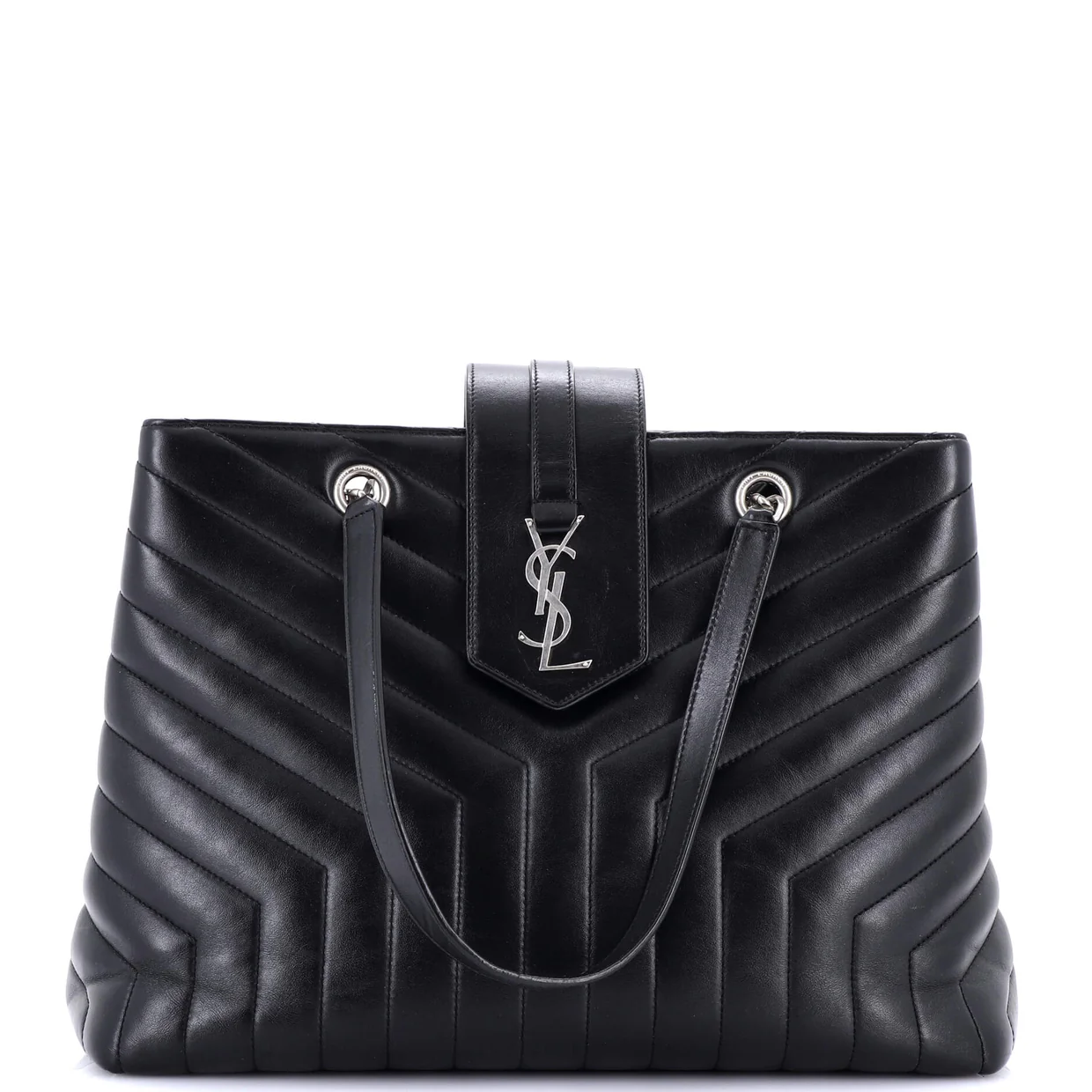 LouLou Tote Matelasse Chevron Leather Large - Deep Luxury