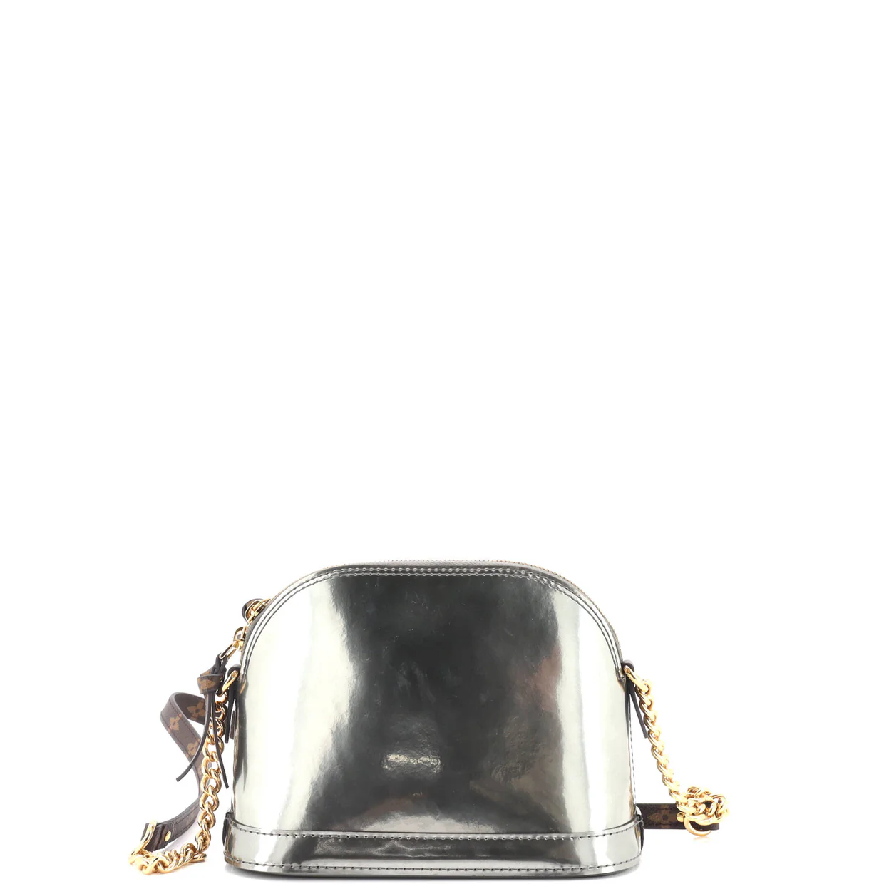 Alma Chain Handbag Vernis with Monogram Canvas Mini - Deep Luxury