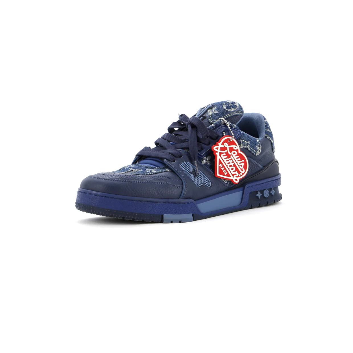 Men's Nigo Trainer Sneakers Monogram Denim and Leather - Deep Luxury