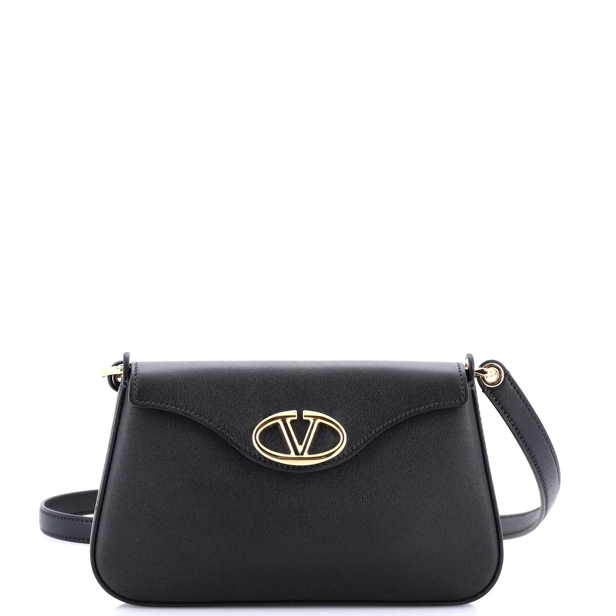 VLogo Bold Flap Shoulder Bag Leather Mini - Deep Luxury