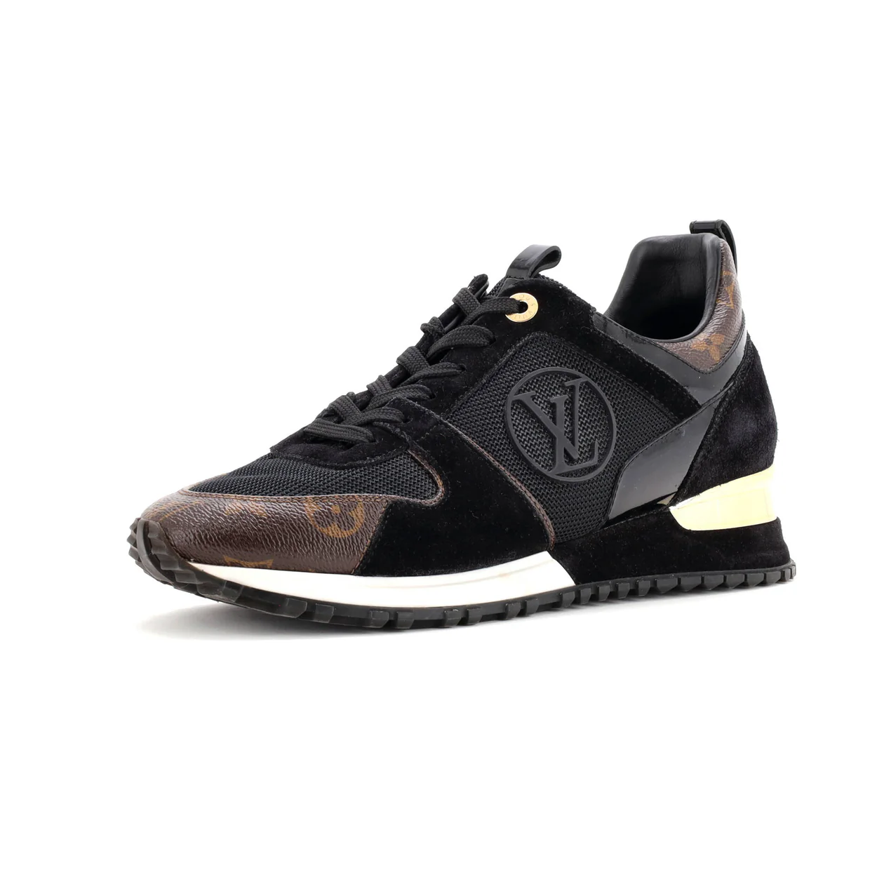 Women's Run Away Sneakers Mesh with Monogram Canvas and Suede - Deep Luxury