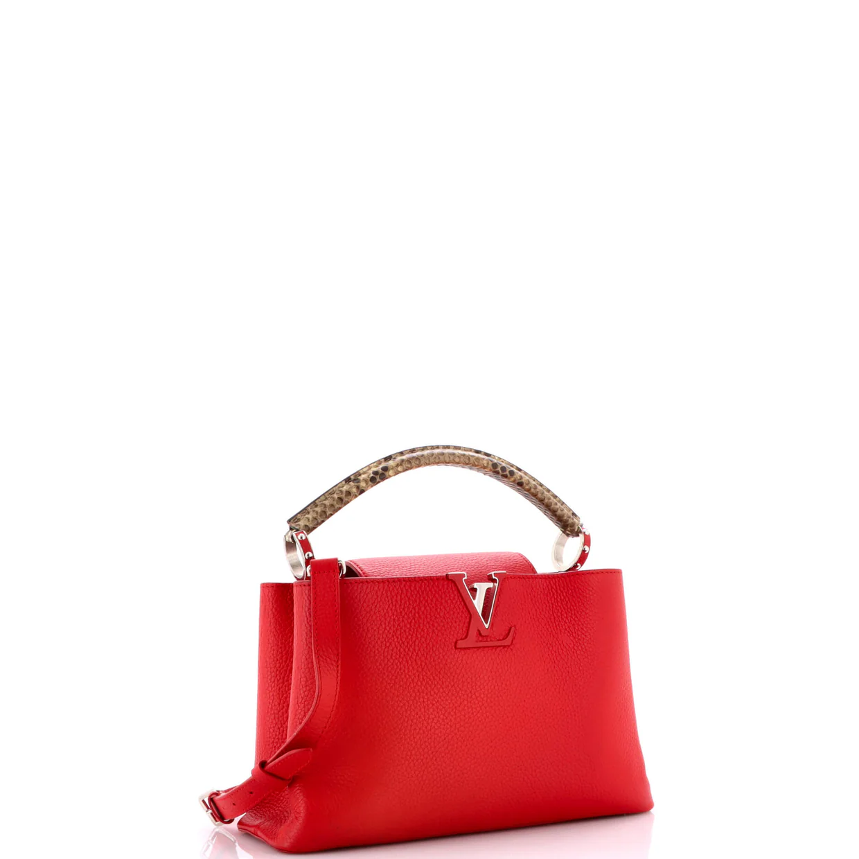 Capucines Bag Leather with Python PM - Deep Luxury