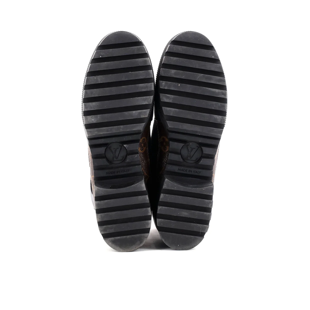 Women's Laureate Platform Desert Boots Suede with Monogram Canvas - Deep Luxury