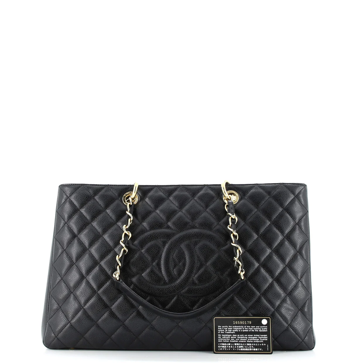 Grand Shopping Tote Quilted Caviar XL - Deep Luxury