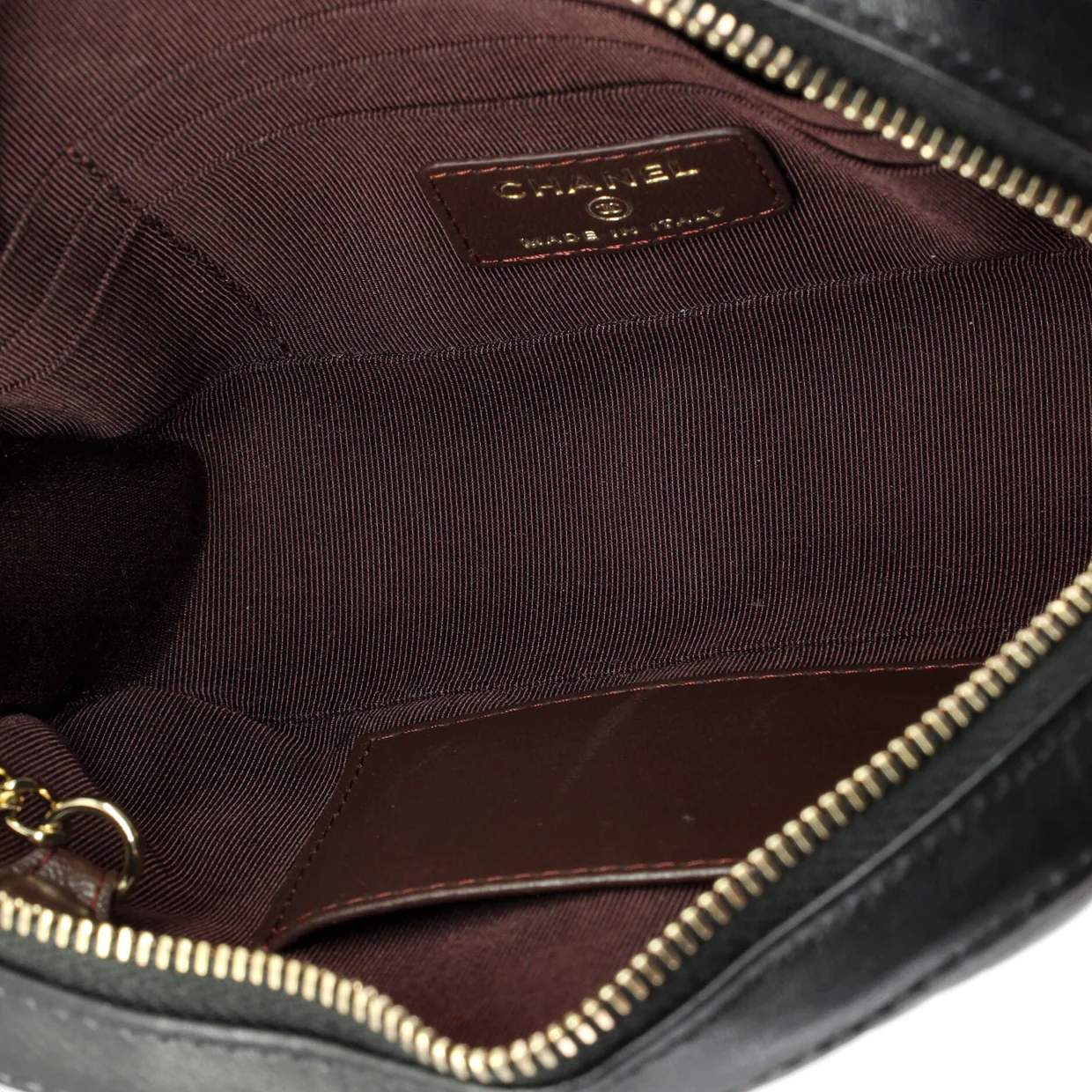 Zip Around Chain Camera Case Quilted Lambskin Mini - Deep Luxury