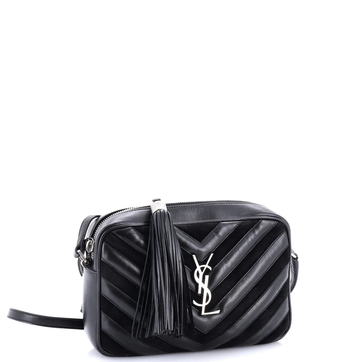 Lou Camera Bag Matelasse Chevron Leather and Suede Mini - Deep Luxury