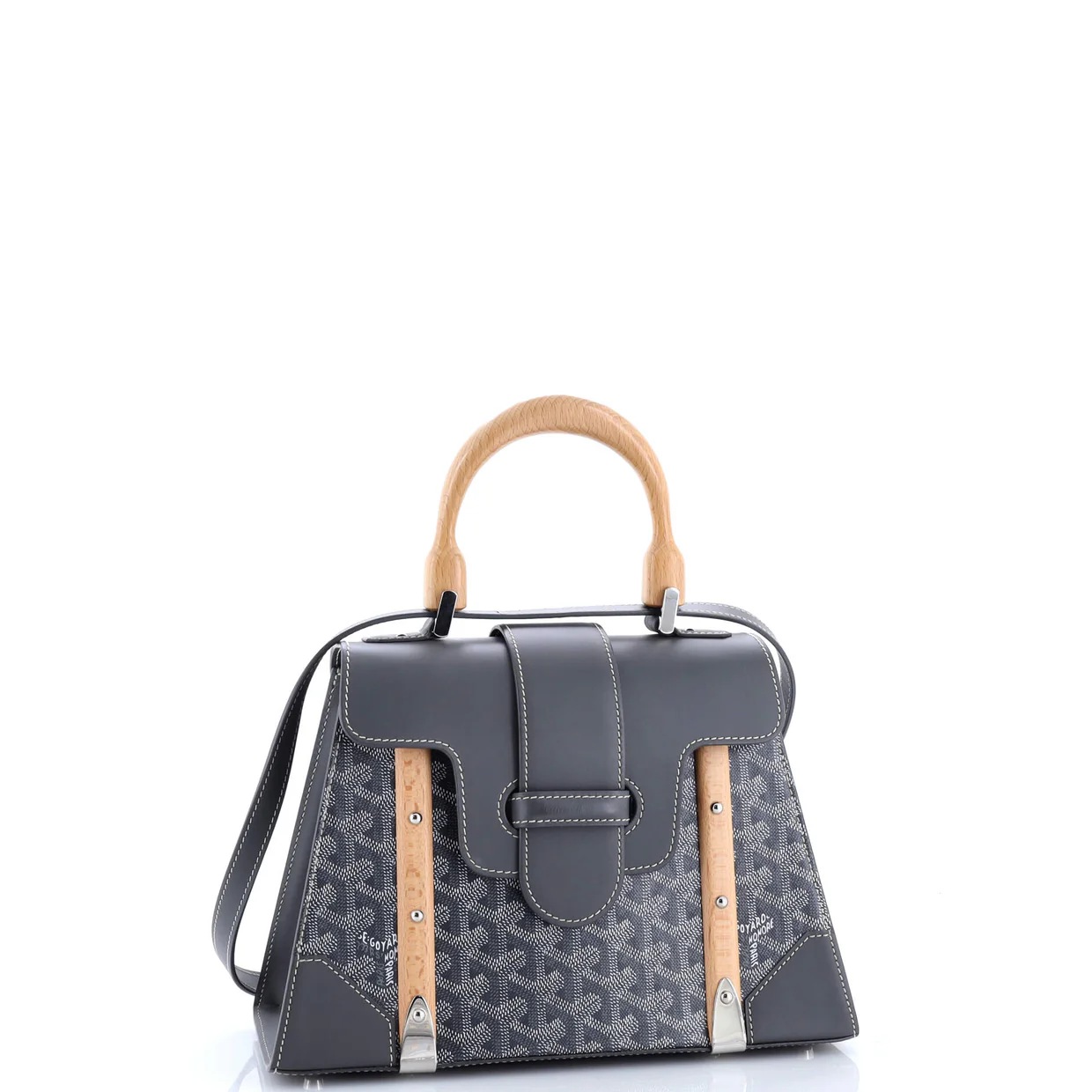 Saigon Top Handle Bag Coated Canvas with Leather PM - Deep Luxury