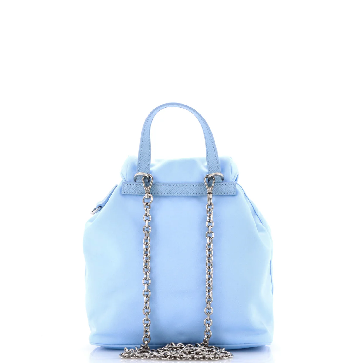 Double Pocket Backpack Chain Shoulder Bag Re-Nylon Mini - Deep Luxury