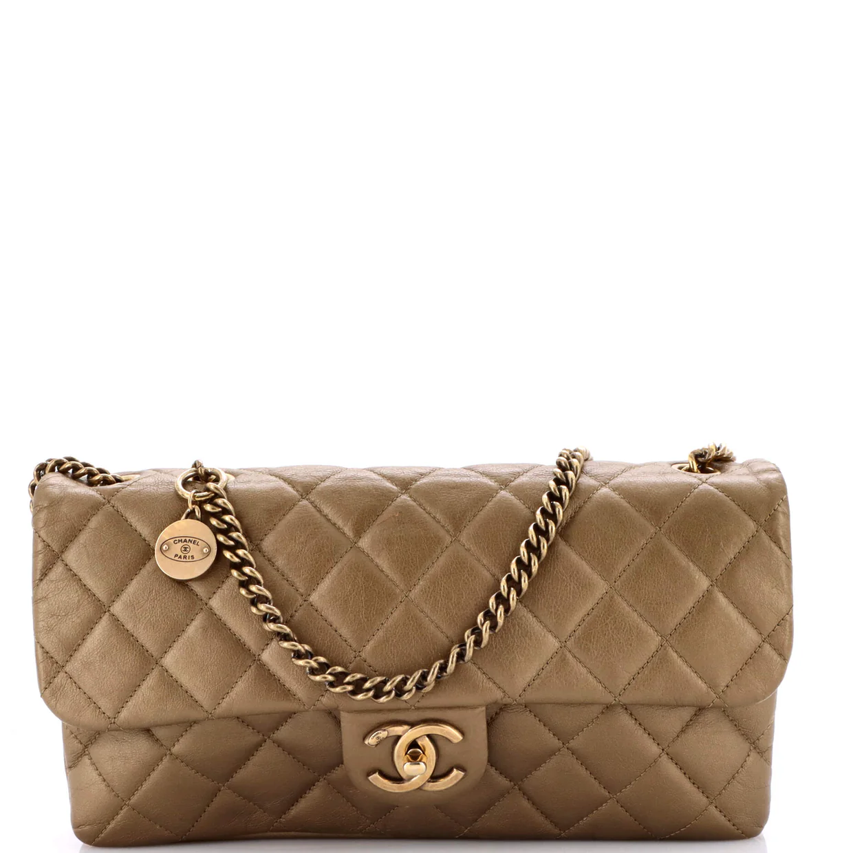 CC Crown Flap Bag Quilted Leather Medium - Deep Luxury