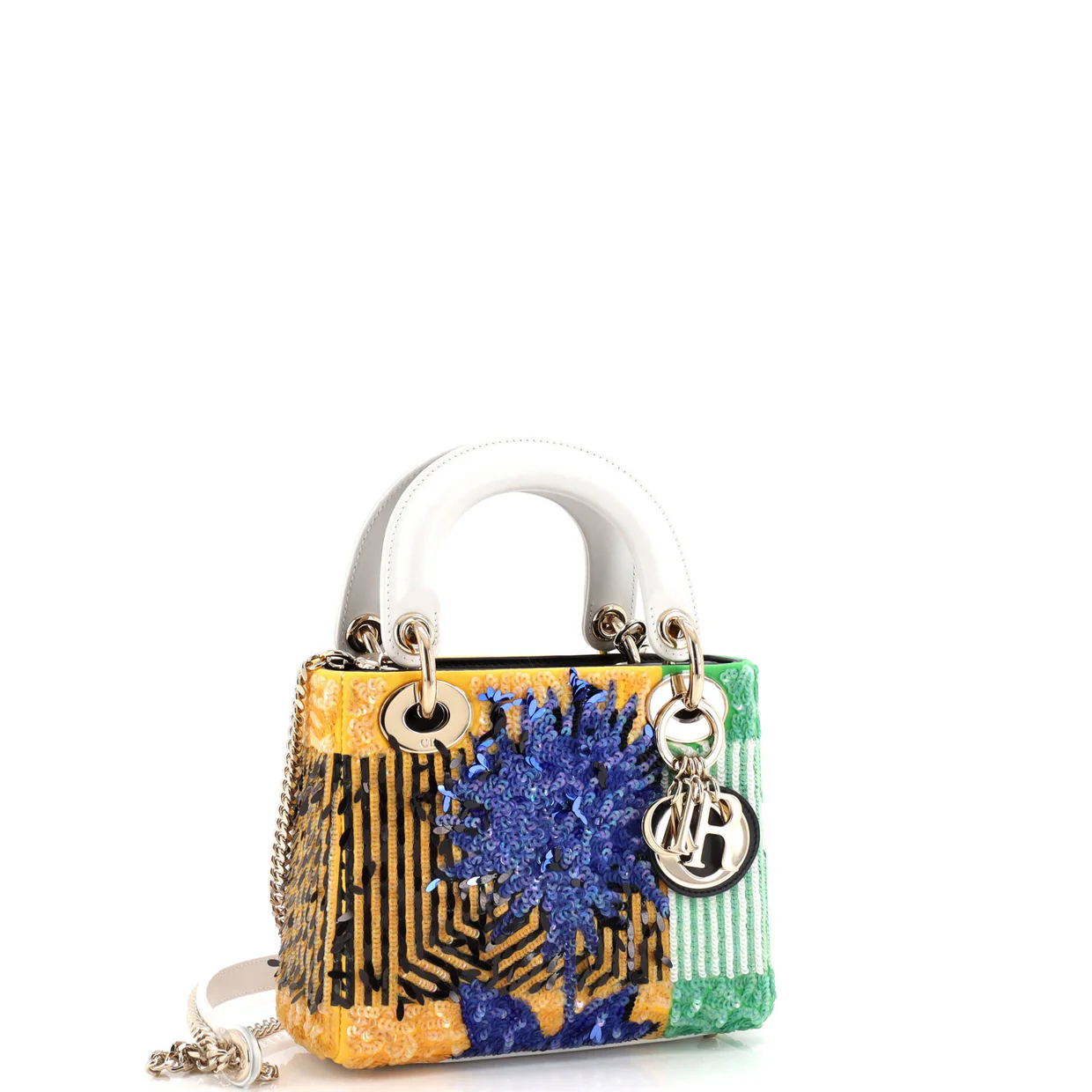 Lady Dior Chain Bag Flower Pop Embellished Sequin Mini - Deep Luxury