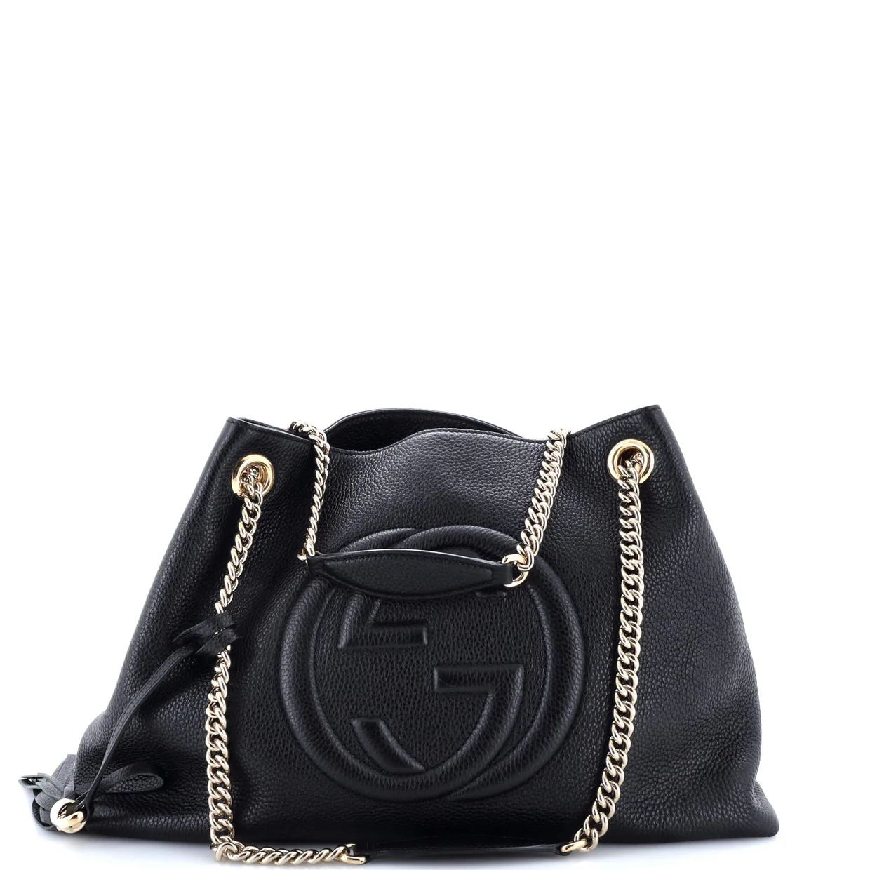 Soho Chain Strap Shoulder Bag Leather Medium - Deep Luxury