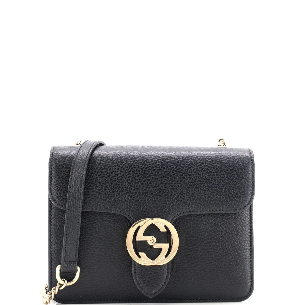 Interlocking Shoulder Bag Leather Small - Deep Luxury