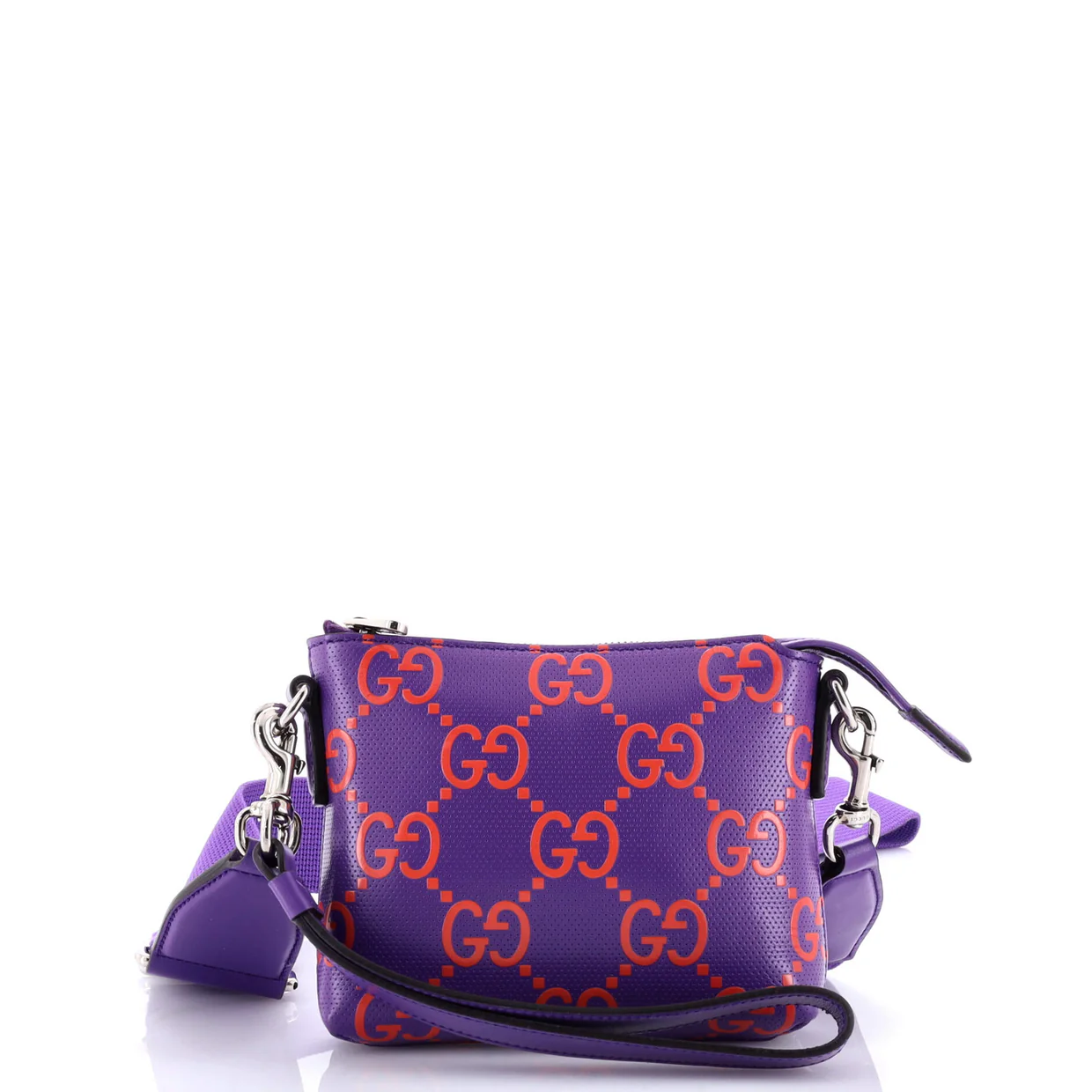 Convertible Messenger Bag GG Embossed Perforated Leather Small - Deep Luxury