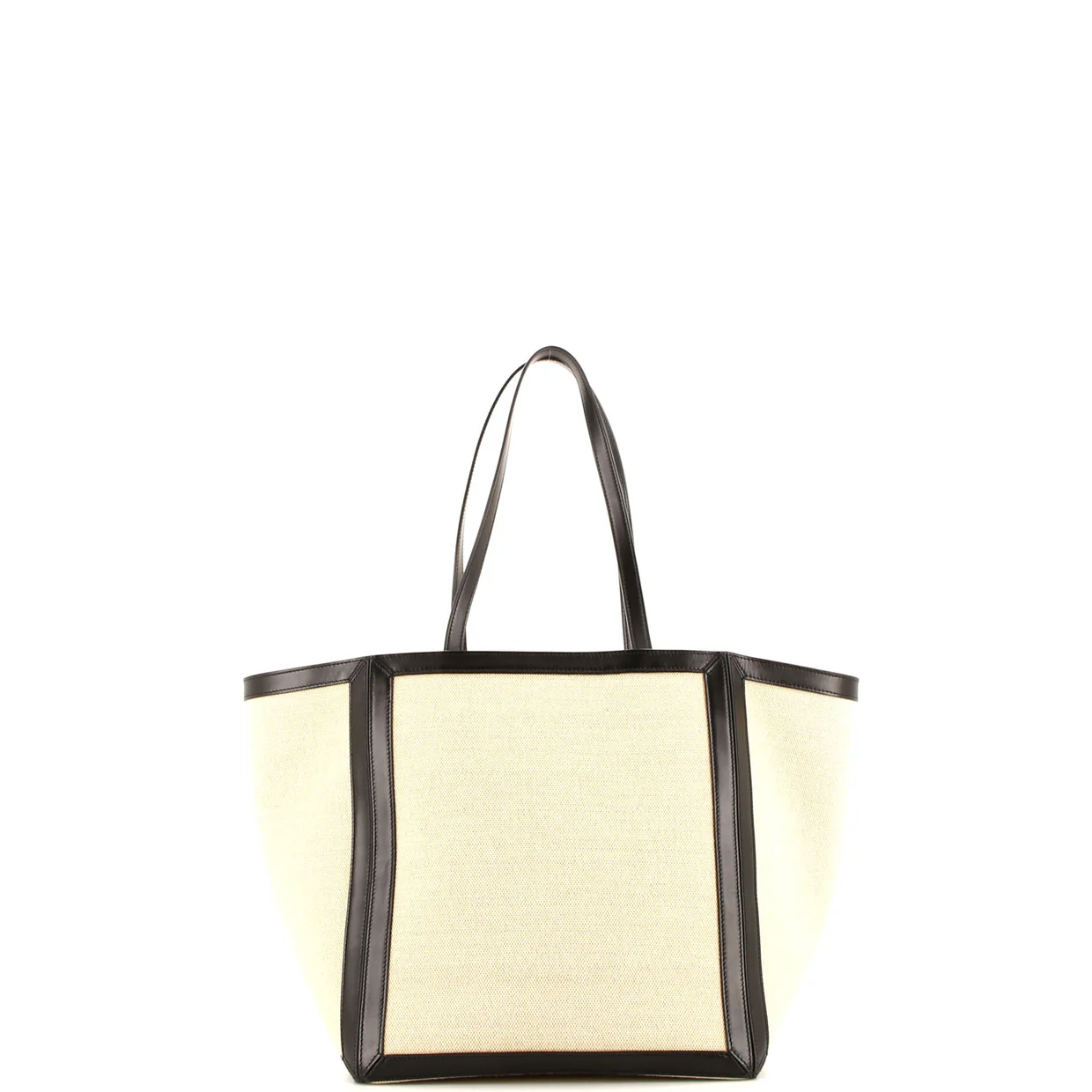 Vertical Square Cabas Tote Canvas with Leather Large - Deep Luxury