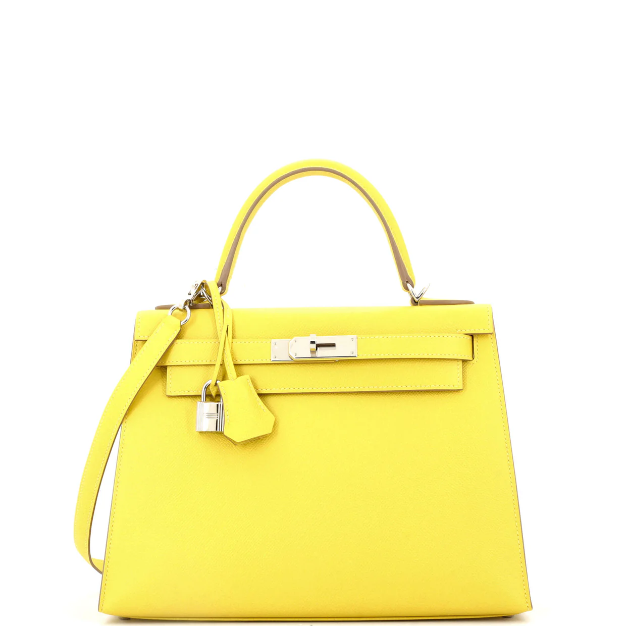 Kelly Handbag Lime Epsom with Palladium Hardware 28 - Deep Luxury