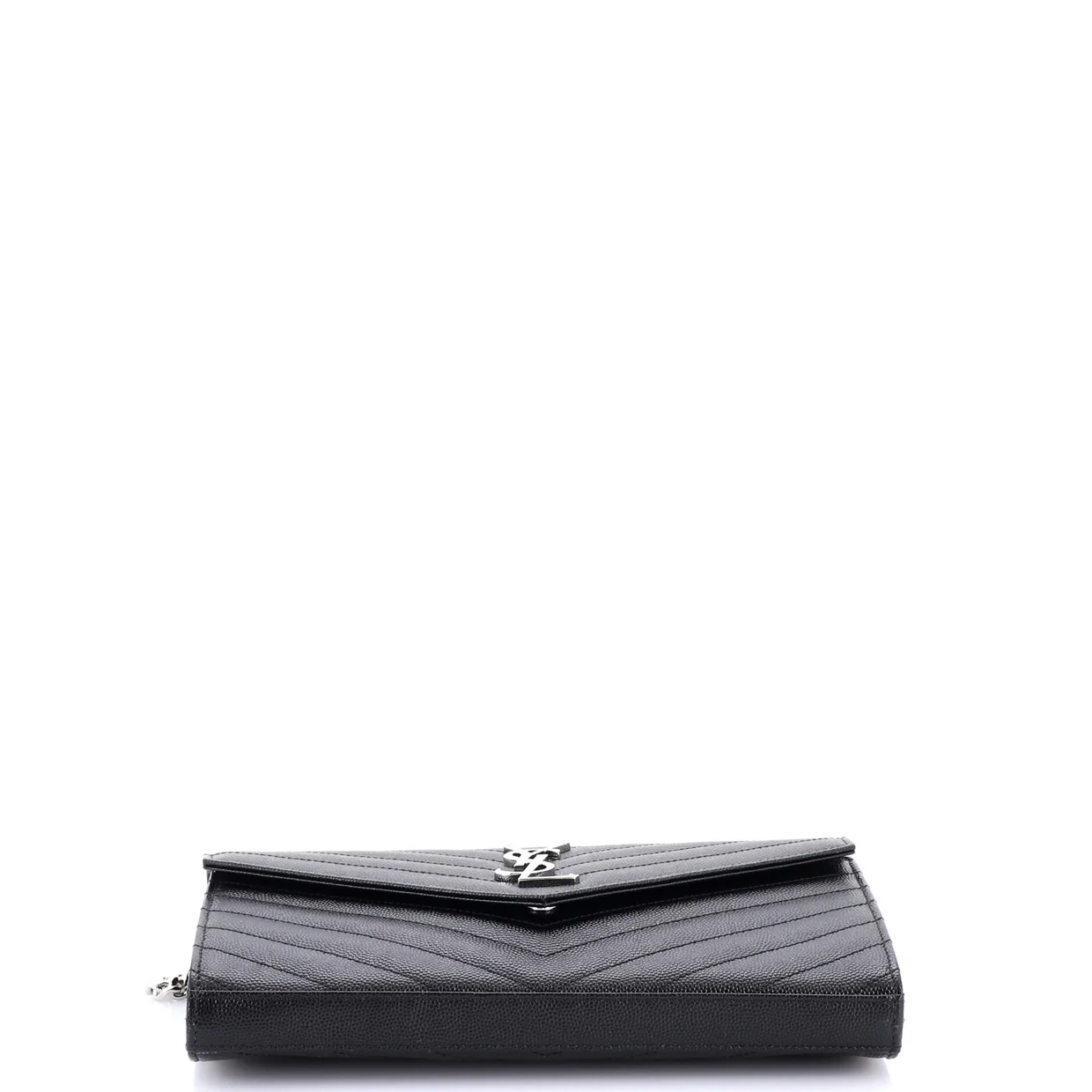 Classic Monogram Wallet on Chain Matelasse Chevron Leather Medium - Deep Luxury