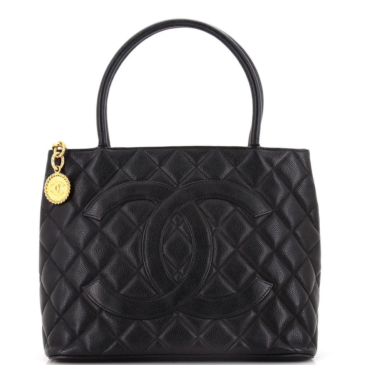 Medallion Tote Quilted Caviar - Deep Luxury
