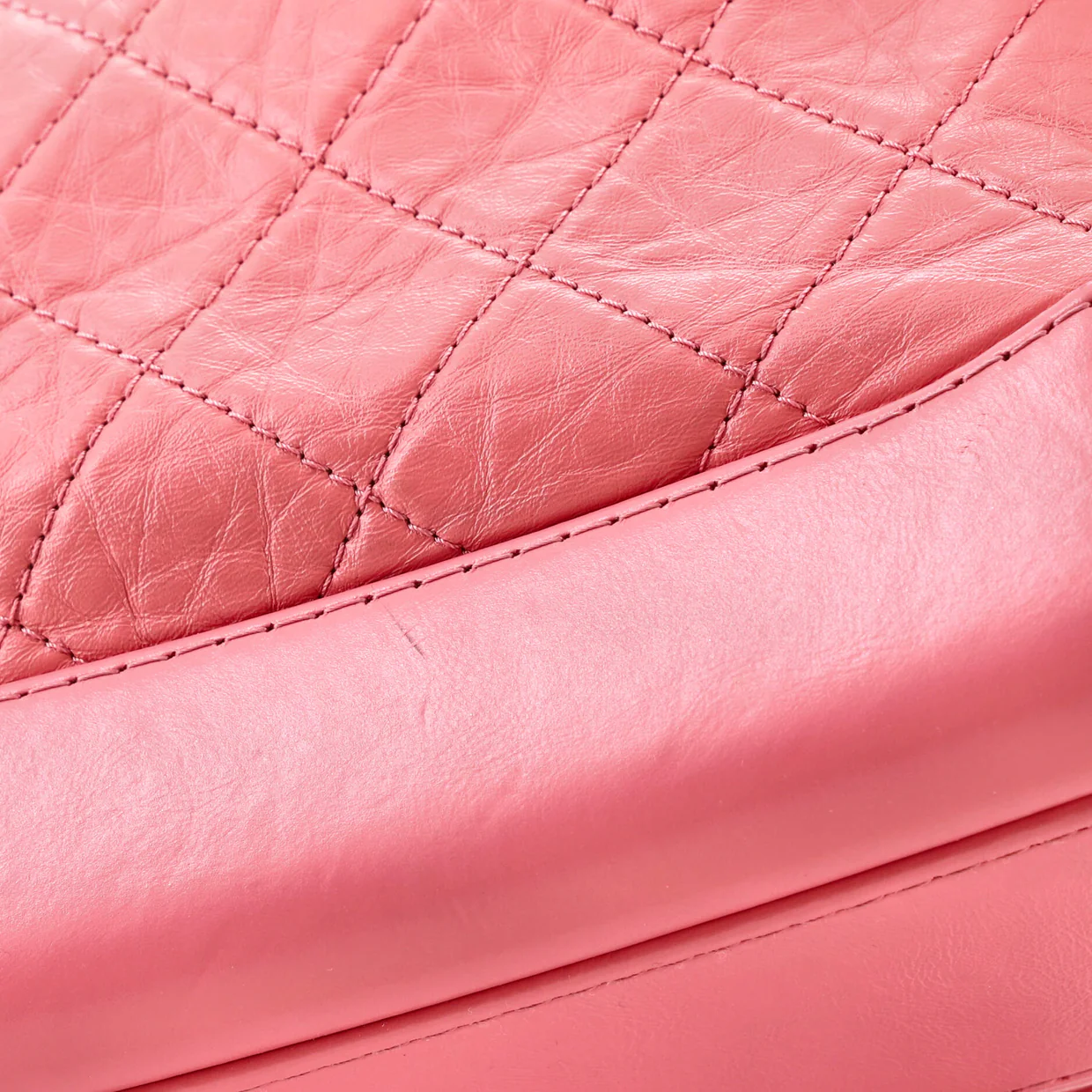 Gabrielle Hobo with Logo Handle Quilted Aged Calfskin Small - Deep Luxury