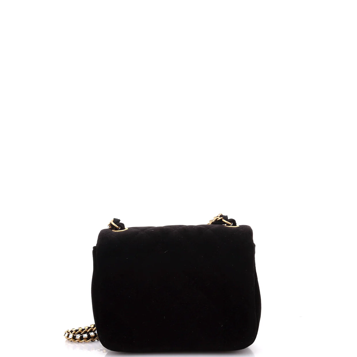 Crystal CC Full Flap Bag Quilted Velvet Mini - Deep Luxury