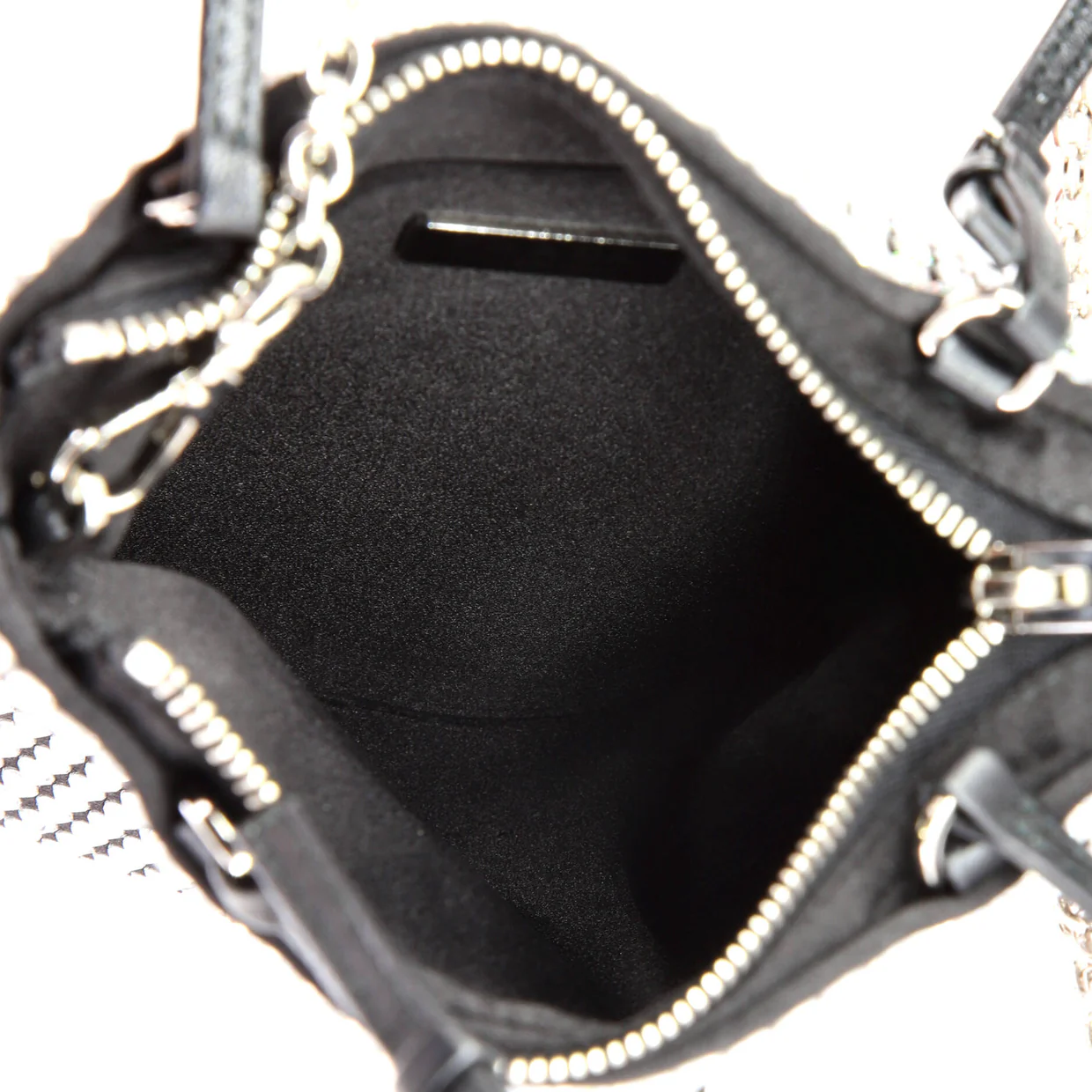 Convertible Open Tote Crystal Embellished Satin Mini - Deep Luxury