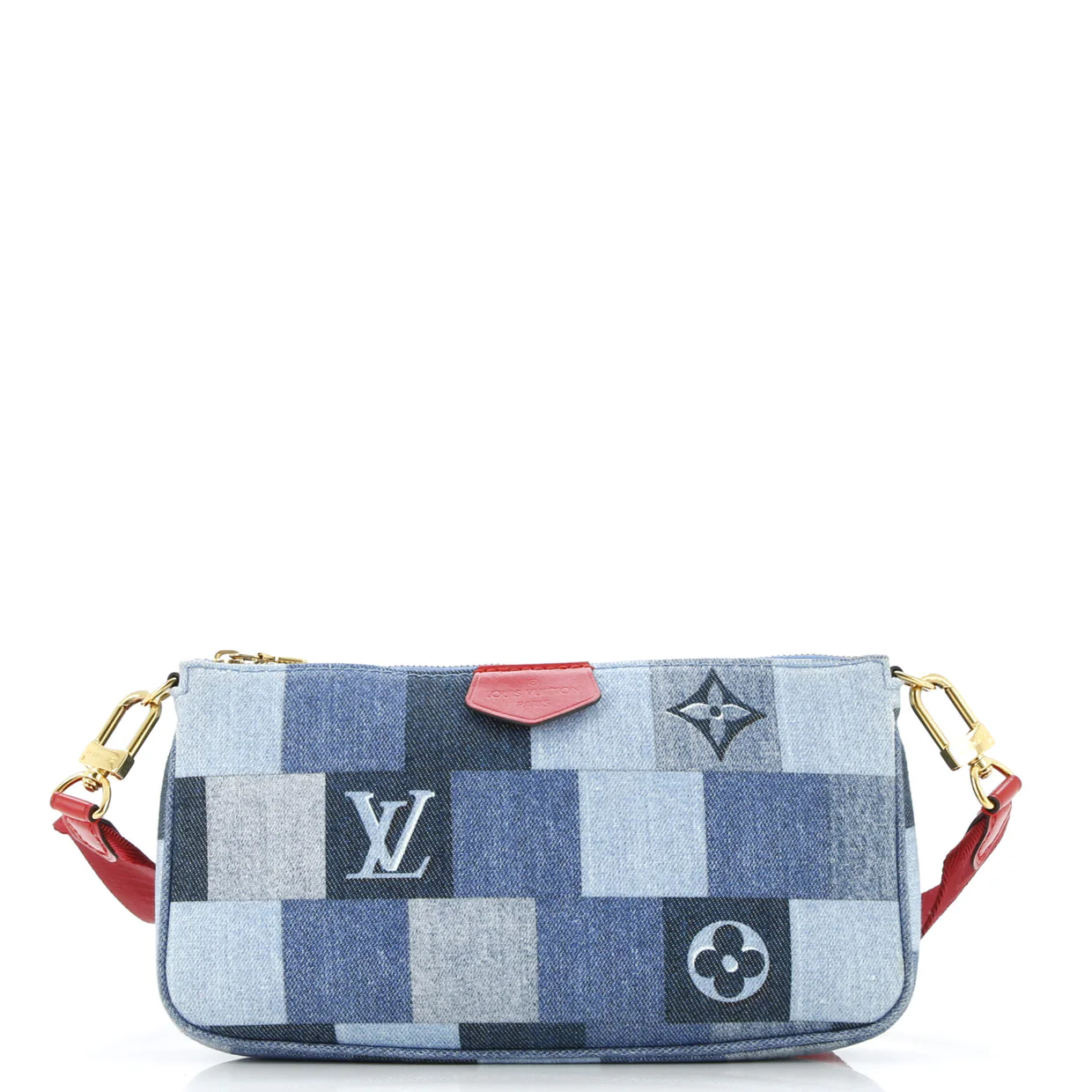 Multi Pochette Accessoires Damier and Monogram Patchwork Denim - Deep Luxury