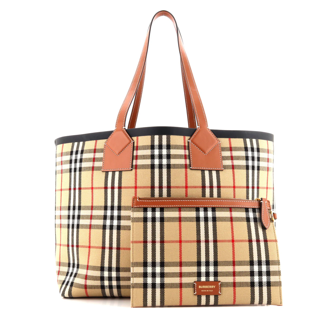London Tote Vintage Check Canvas Medium - Deep Luxury