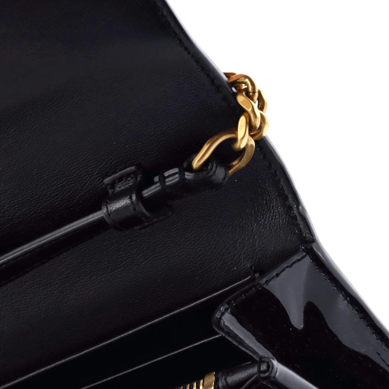Classic Monogram Wallet on Chain Patent - Deep Luxury