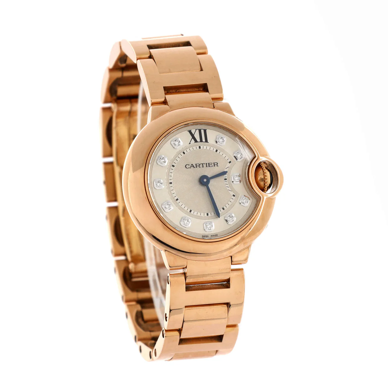 Ballon Bleu de Cartier Quartz Watch Rose Gold and Diamond Markers 28 - Deep Luxury