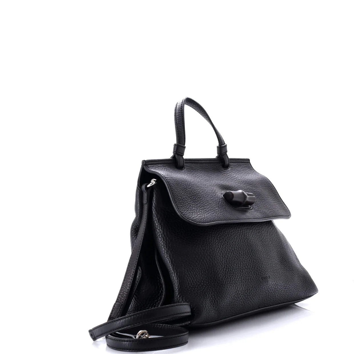 Bamboo Daily Top Handle Bag Leather Medium - Deep Luxury