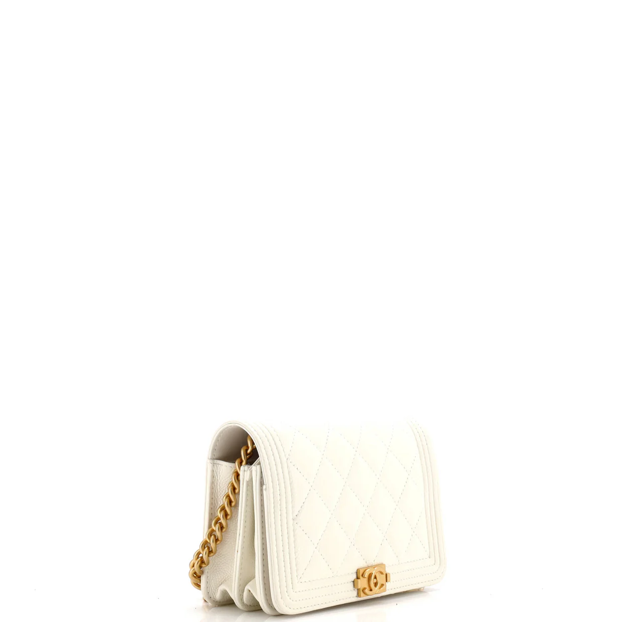 Boy Wallet on Chain Quilted Caviar Mini - Deep Luxury