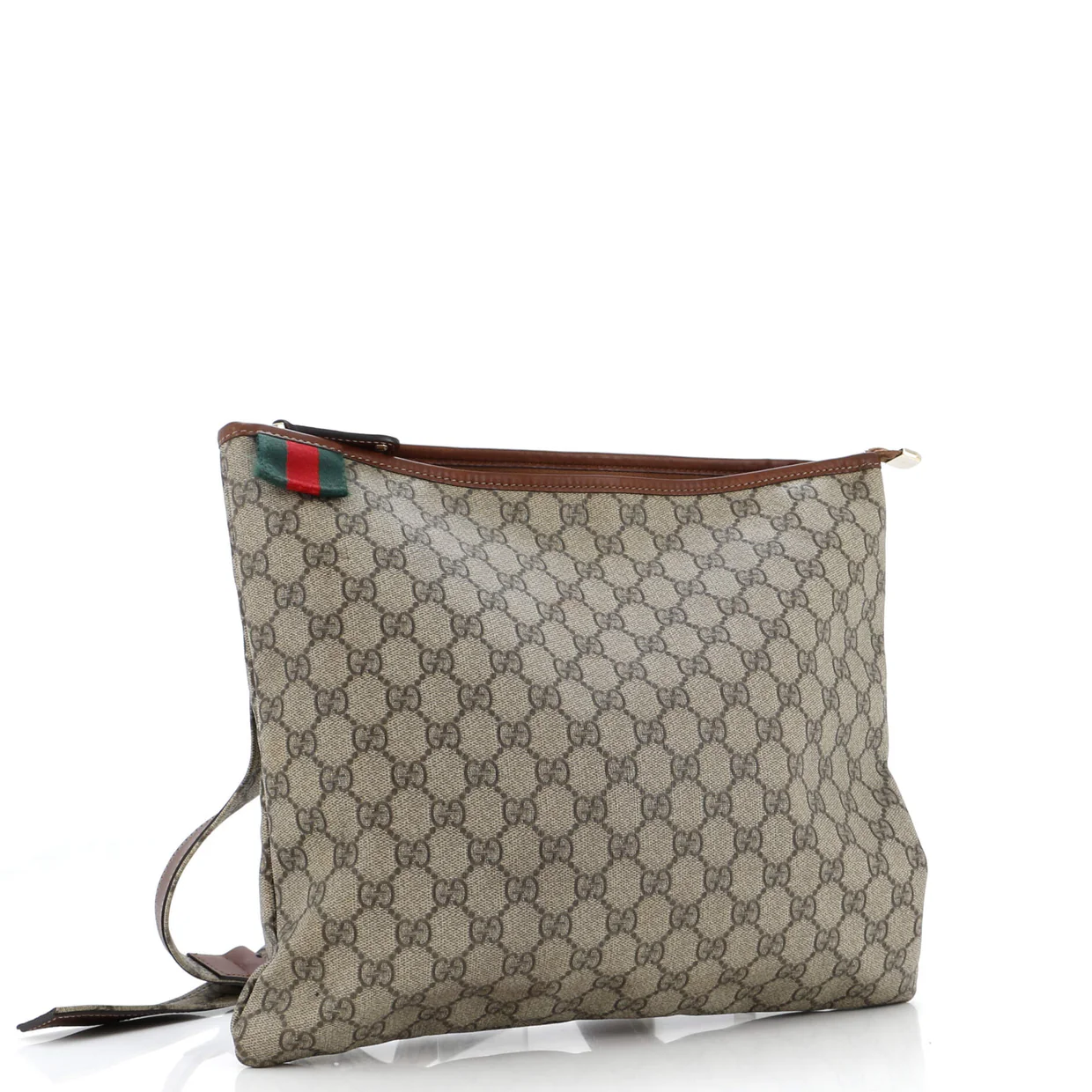 Web Loop Flat Messenger GG Coated Canvas Large - Deep Luxury