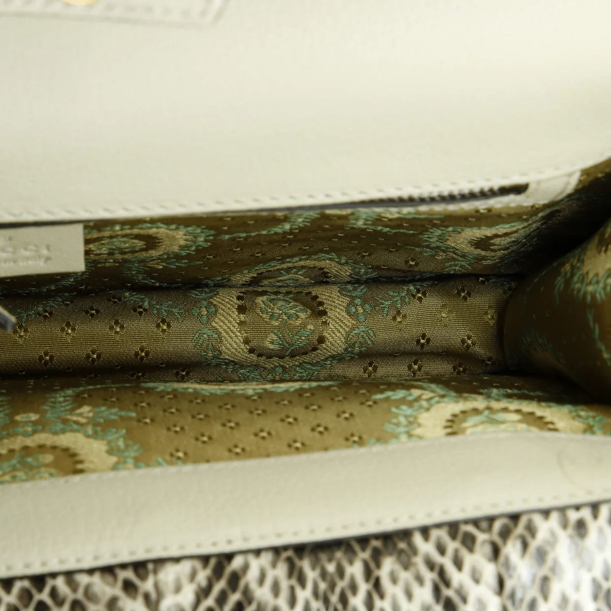 Ottilia Top Handle Bag Painted Leather with Snakeskin Medium - Deep Luxury