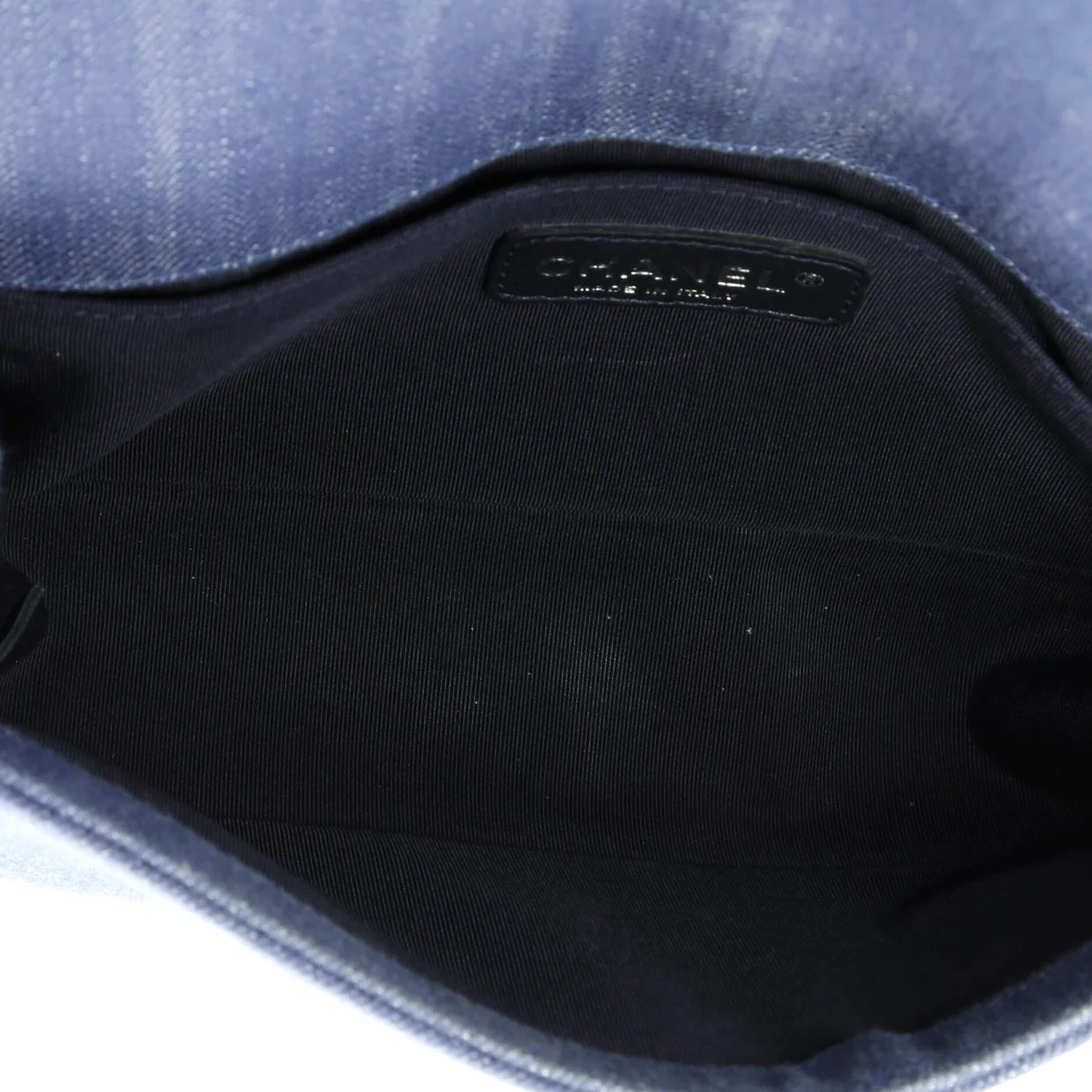 Boy Flap Bag Chevron Denim Old Medium - Deep Luxury