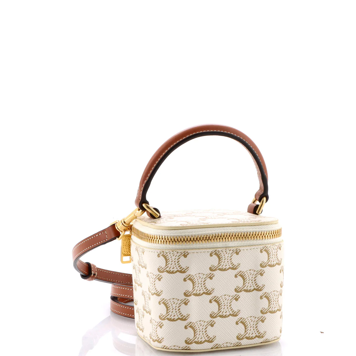 Top Handle Square Vanity Case Triomphe Coated Canvas Mini - Deep Luxury