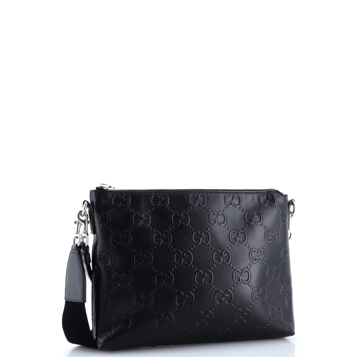 Convertible Messenger Bag GG Embossed Perforated Leather Medium - Deep Luxury