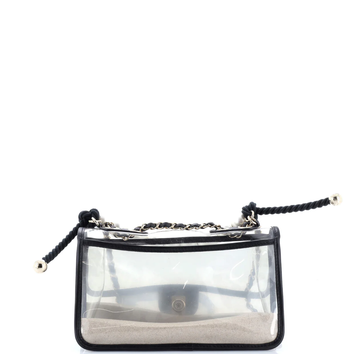 Sand By The Sea Pearl Flap Bag PVC with Lambskin Medium - Deep Luxury