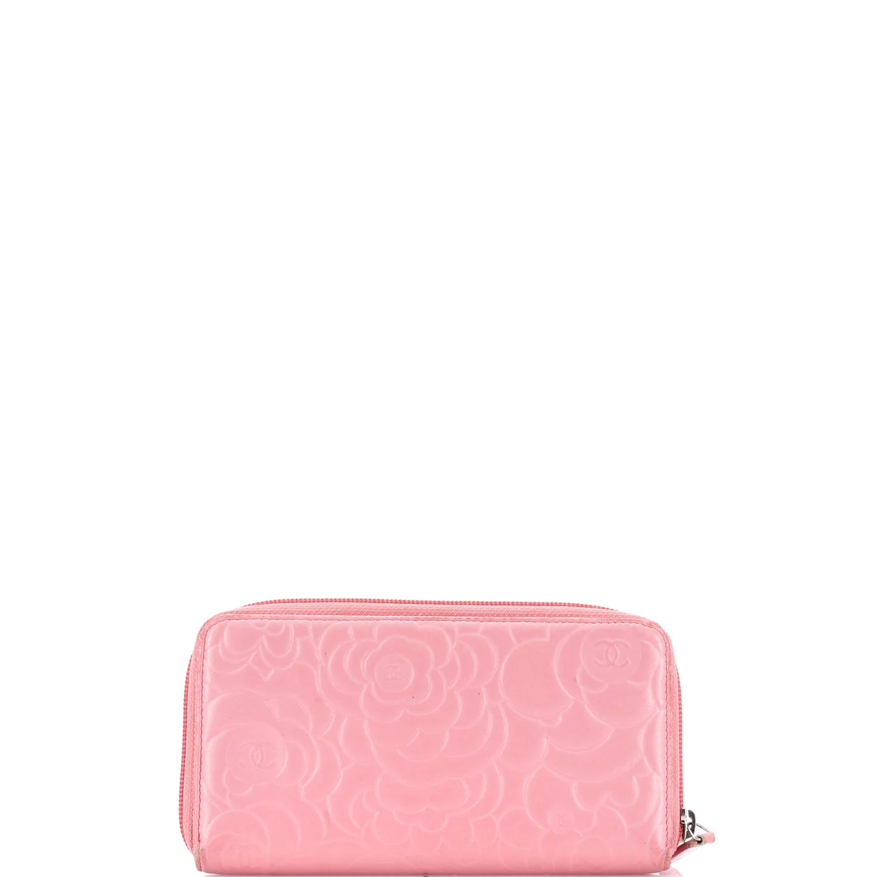 Zip Around Wallet Camellia Lambskin - Deep Luxury