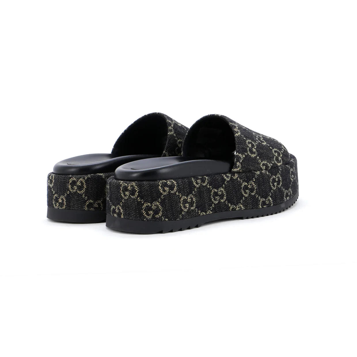 Women's Angelina Platform Slide Sandals GG Denim - Deep Luxury