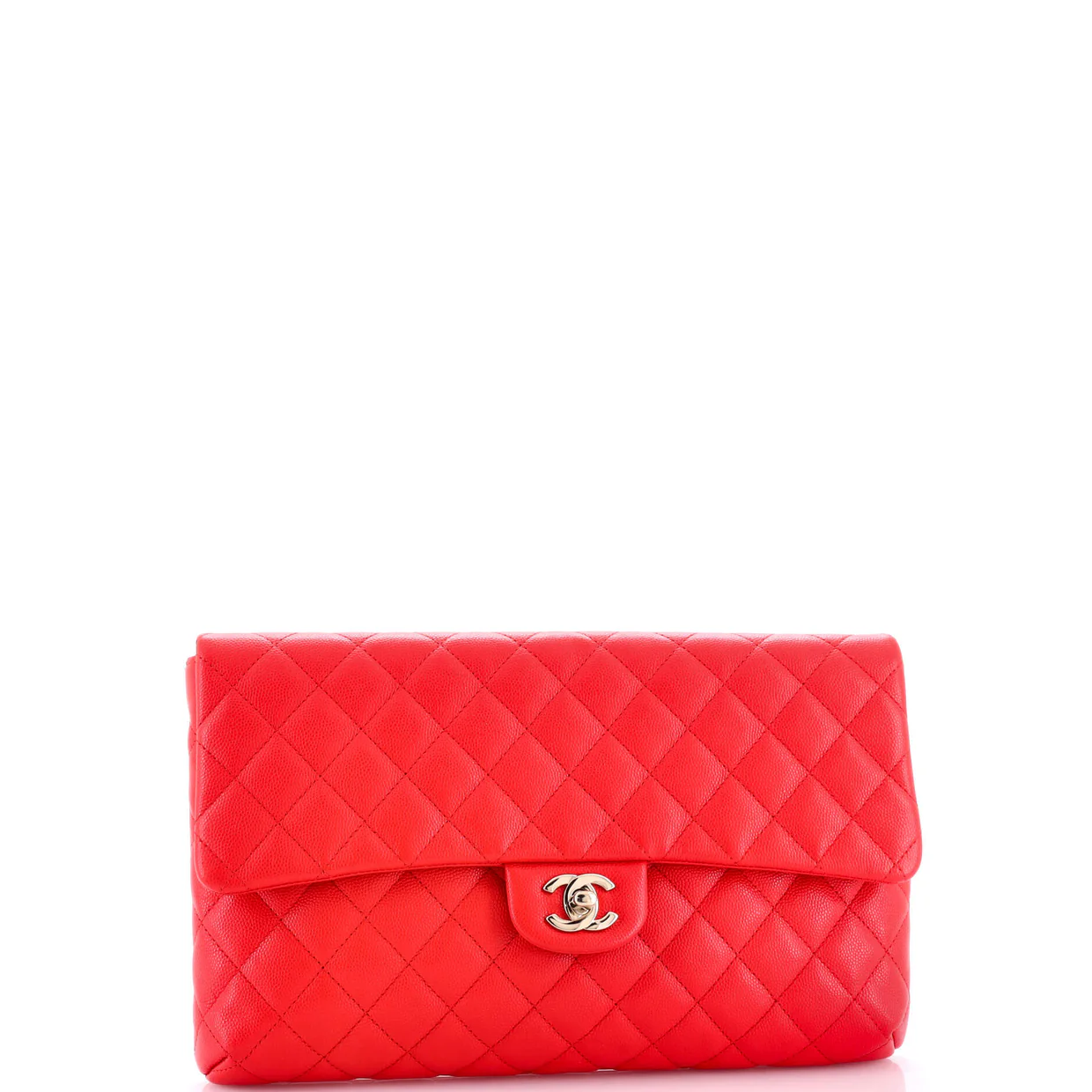 Classic Flap Clutch Quilted Caviar - Deep Luxury