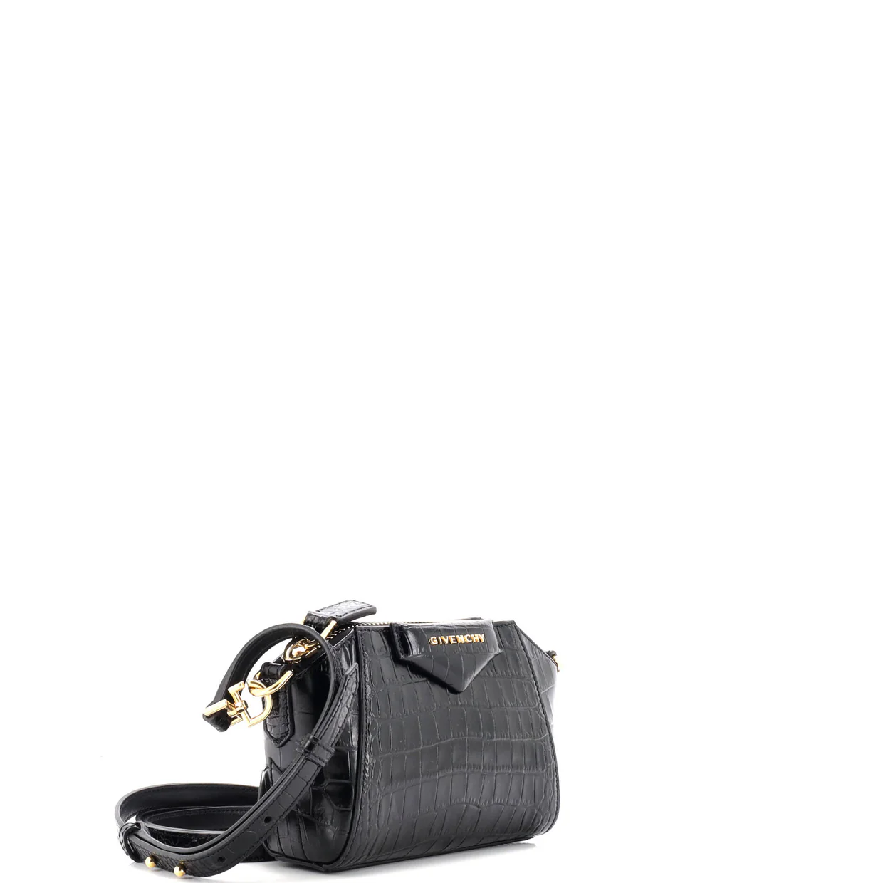Antigona Crossbody Bag Crocodile Embossed Leather Nano - Deep Luxury