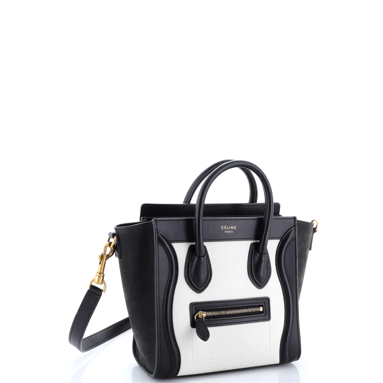 Bicolor Luggage Bag Grainy Leather Nano - Deep Luxury